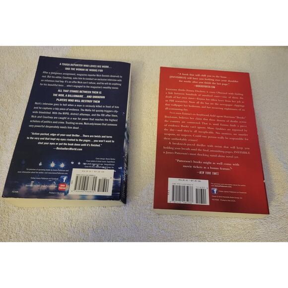 James Patterson Thrill Fiction 4 book lot Invisible Dont Blink Black Book Escape - Picture 5 of 7